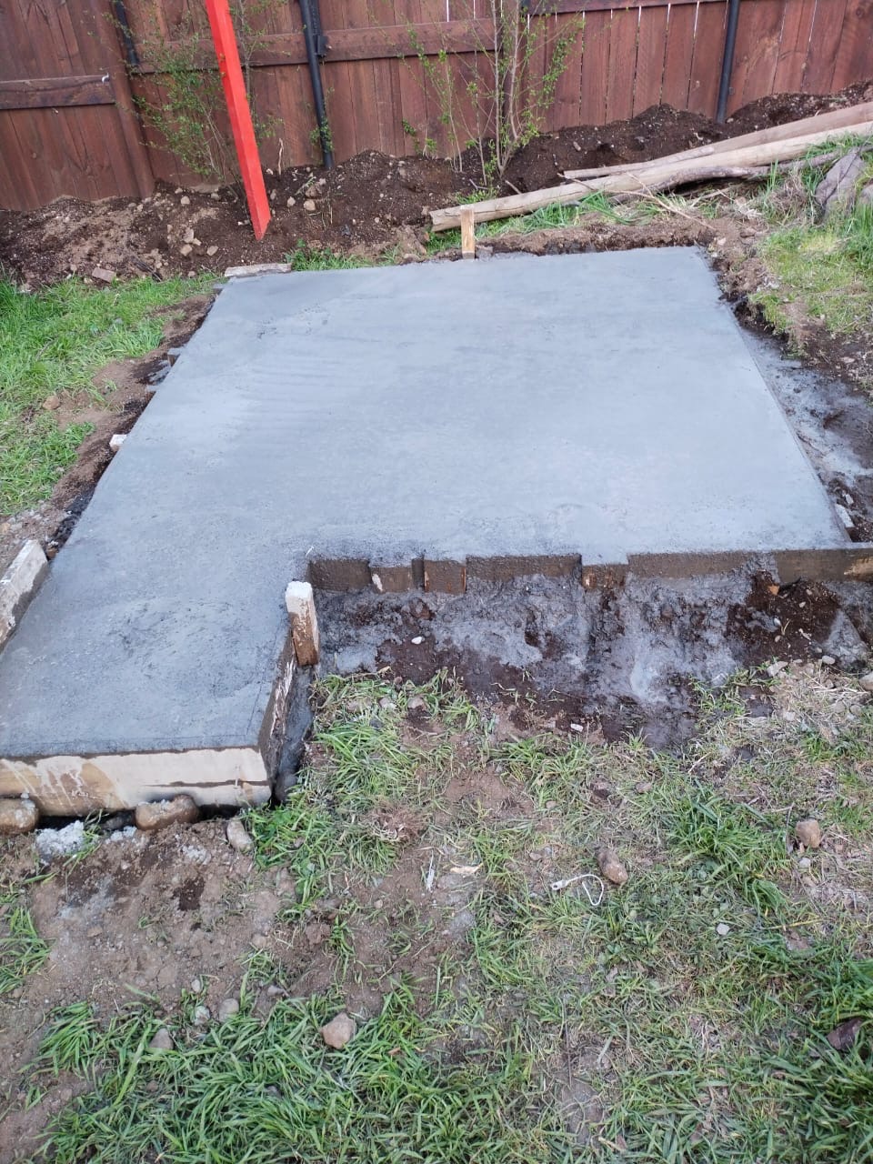 Fundación de hormigón terminada